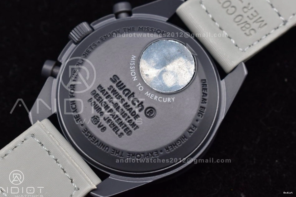 on Nylon Bioceramic Strap Moonwatch Swatch Mission x Omega Quartz Mercury to 1125